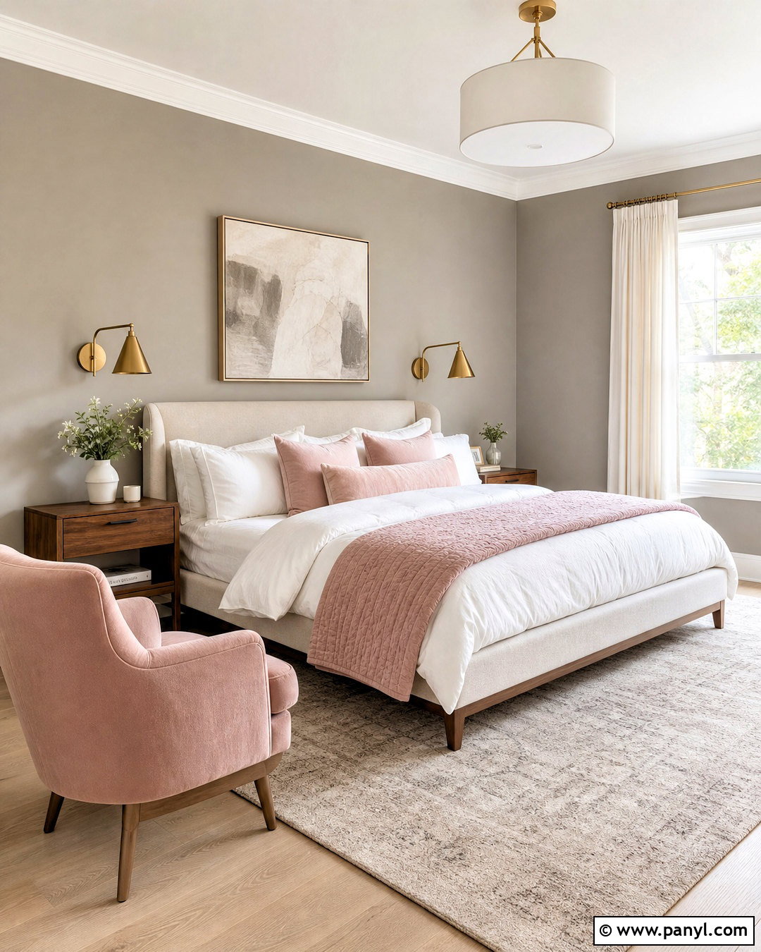 Grey And Blush Bedroom - 20 grey interior paint ideas