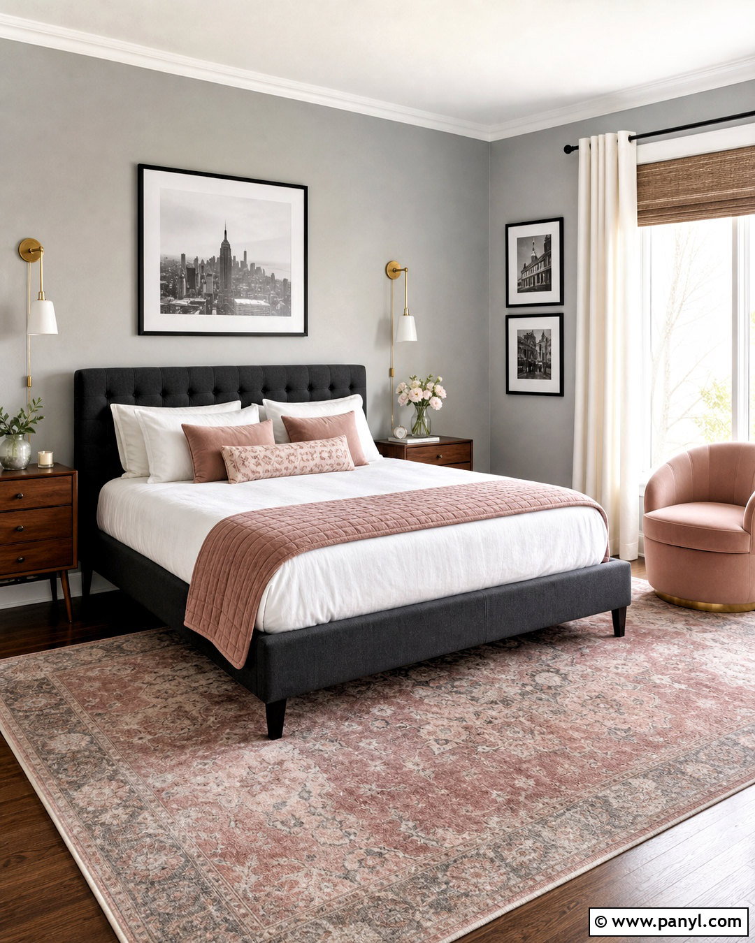 Grey And Blush Bedroom - 20 grey color room ideas