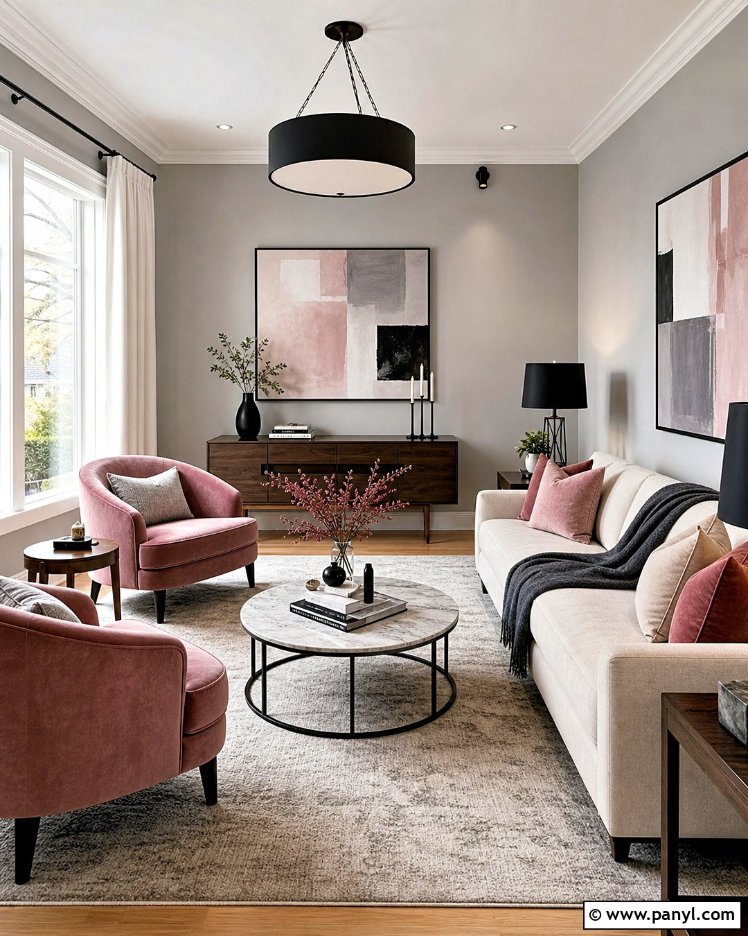 Grey And Blush Living Room - 20 grey paint living room ideas