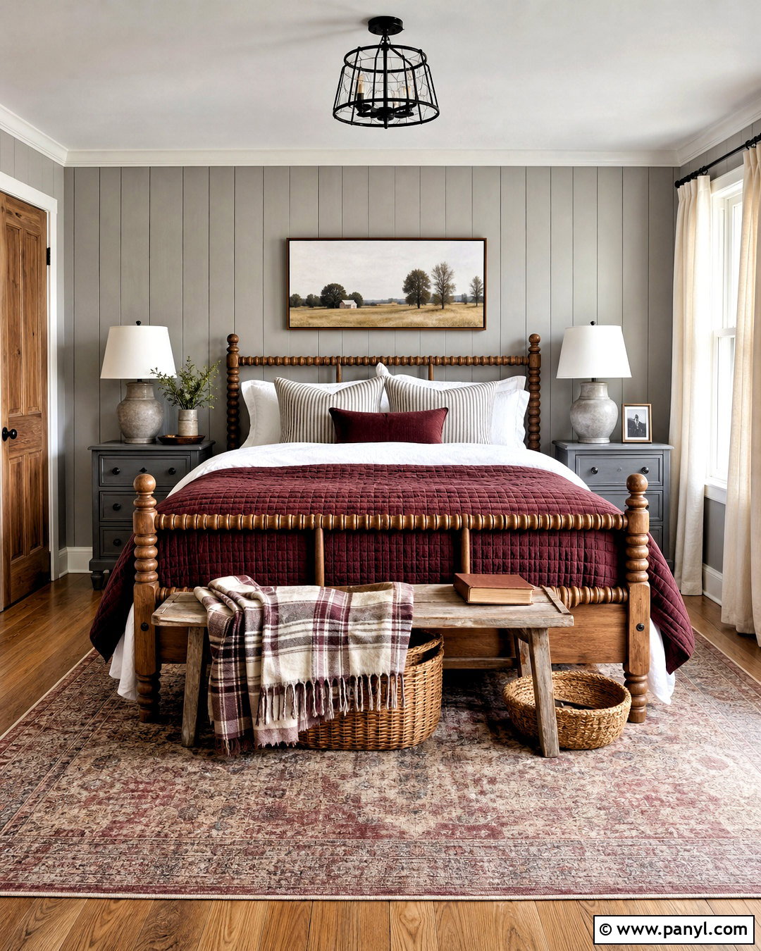 Grey And Burgundy Farmhouse Bedroom - 20 grey and burgundy bedroom ideas