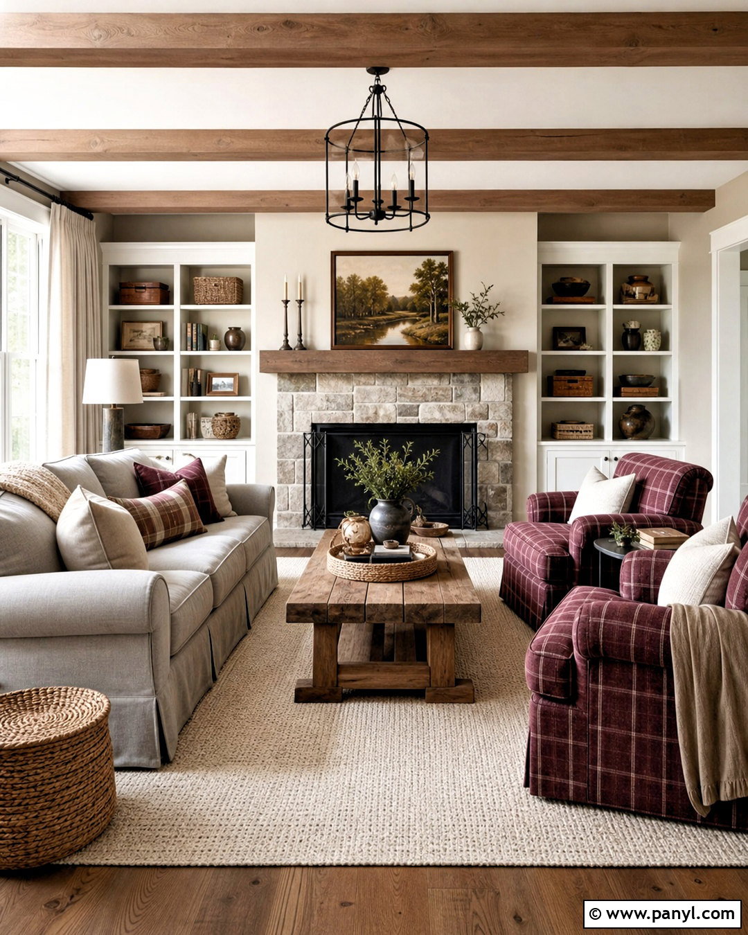 Grey And Burgundy Farmhouse Living Room - 20 grey and burgundy living room ideas