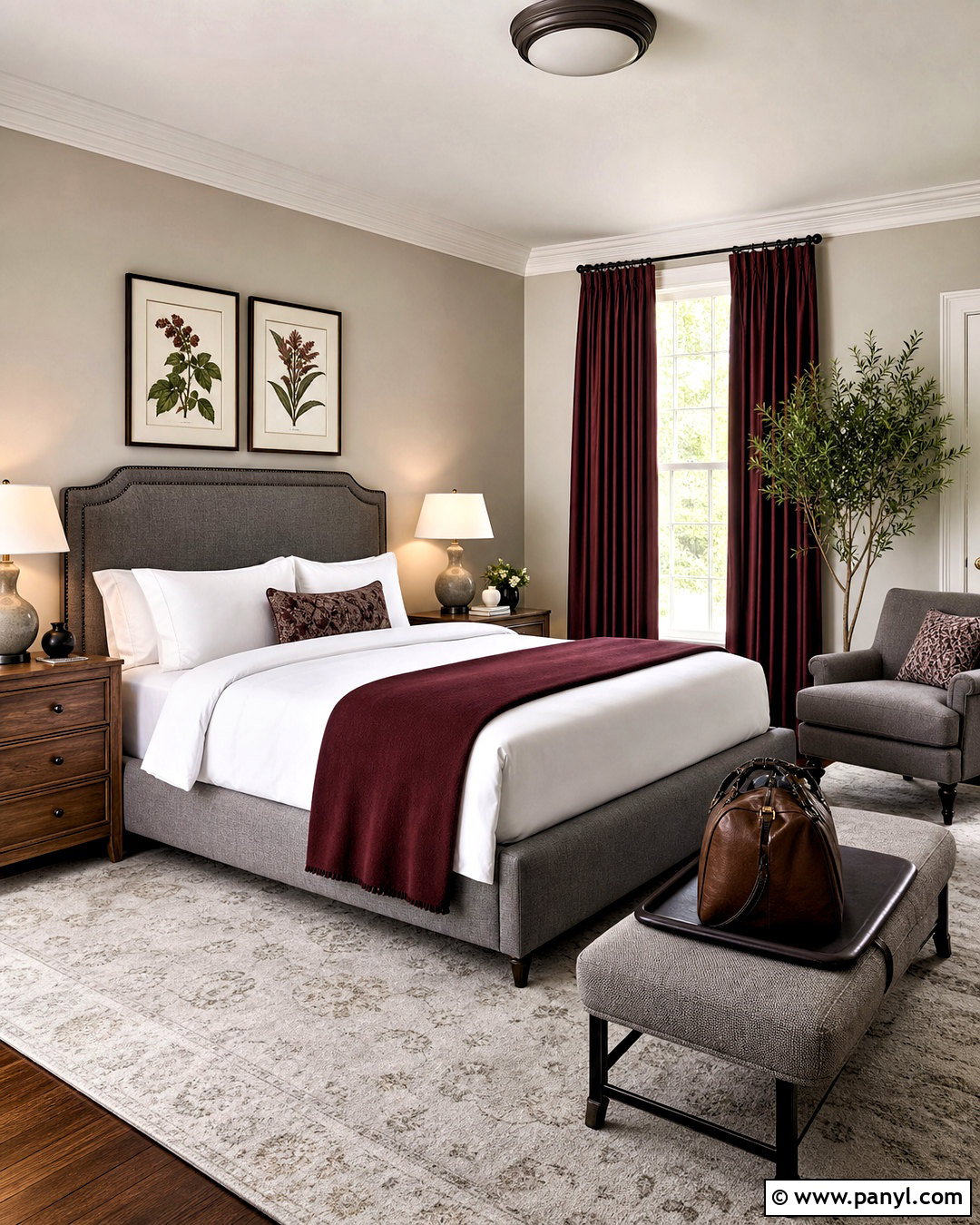 Grey And Burgundy Guest Bedroom - 20 grey and burgundy bedroom ideas