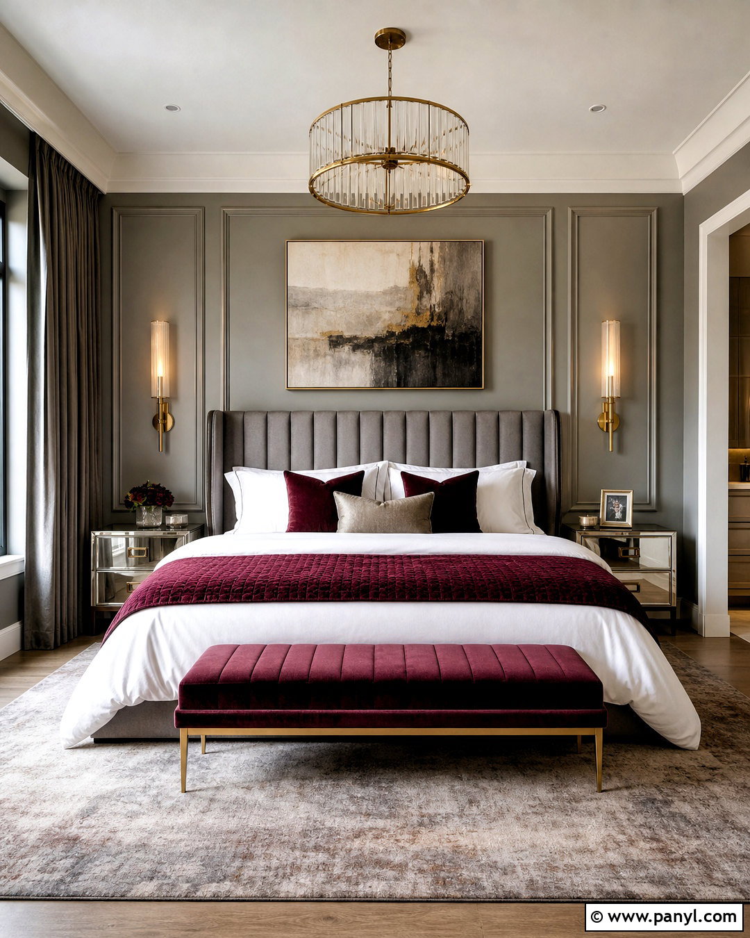 Grey And Burgundy Luxury Bedroom - 20 grey and burgundy bedroom ideas