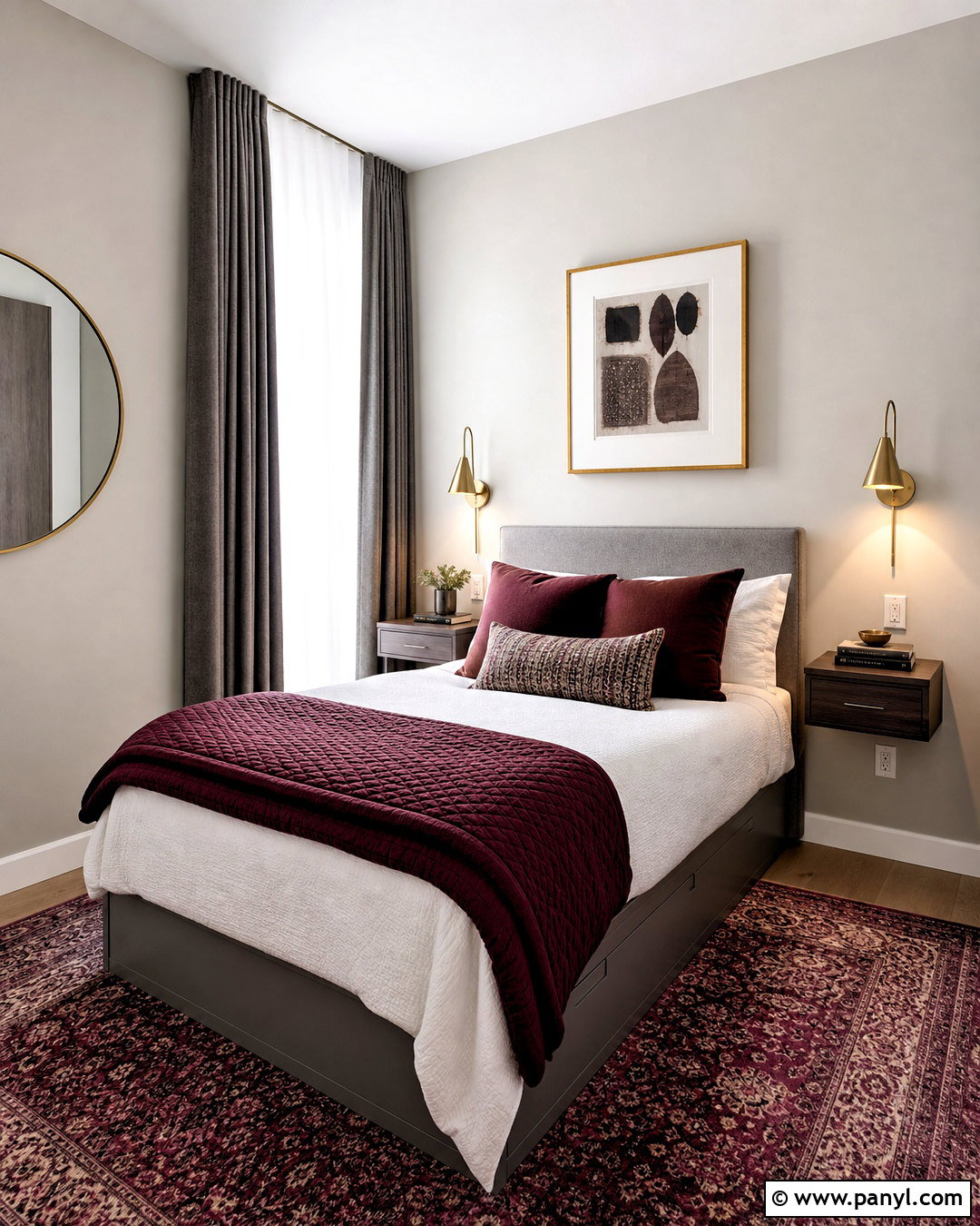 Grey And Burgundy Small Bedroom - 20 grey and burgundy bedroom ideas