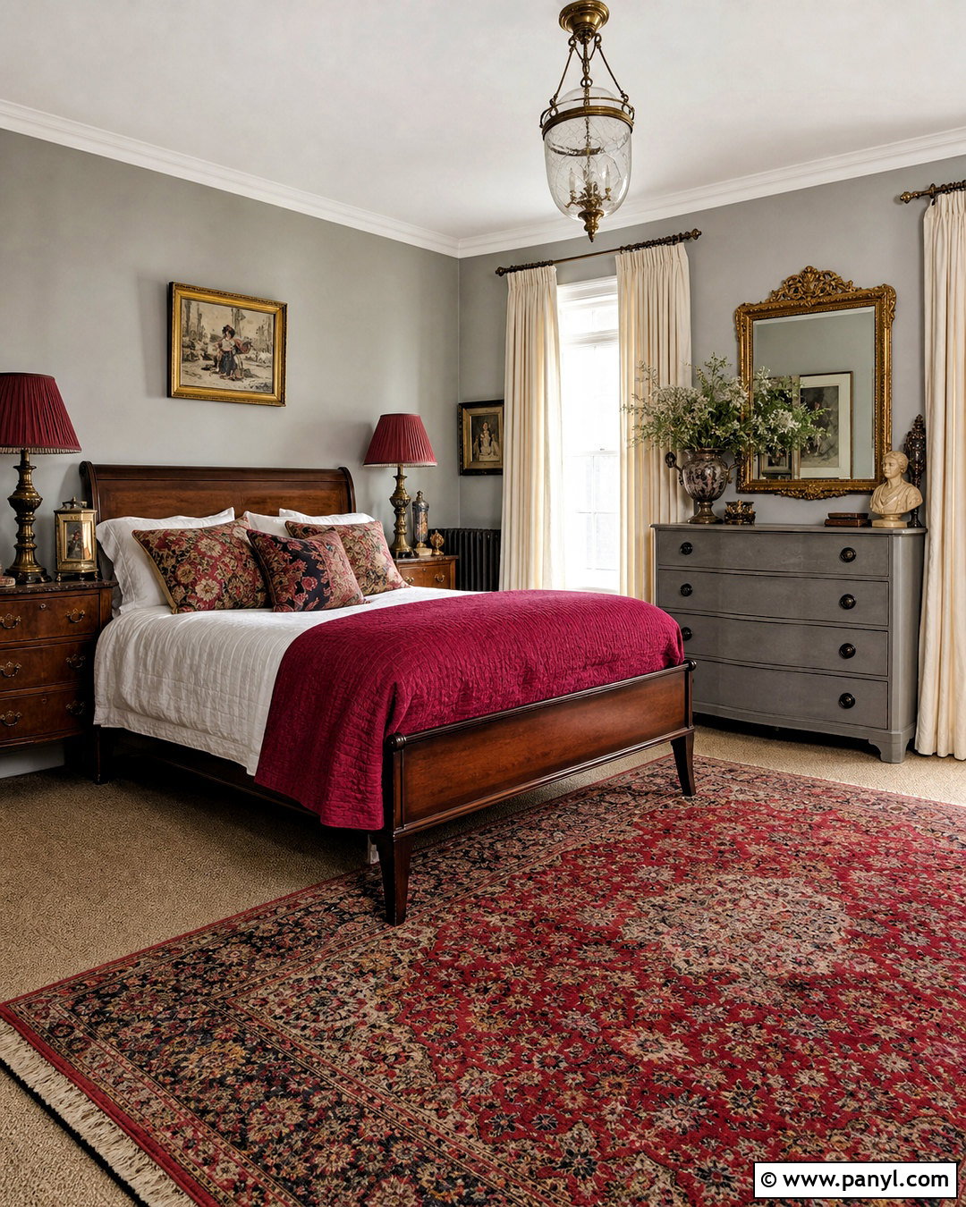 Grey And Burgundy Vintage Bedroom - 20 grey and burgundy bedroom ideas