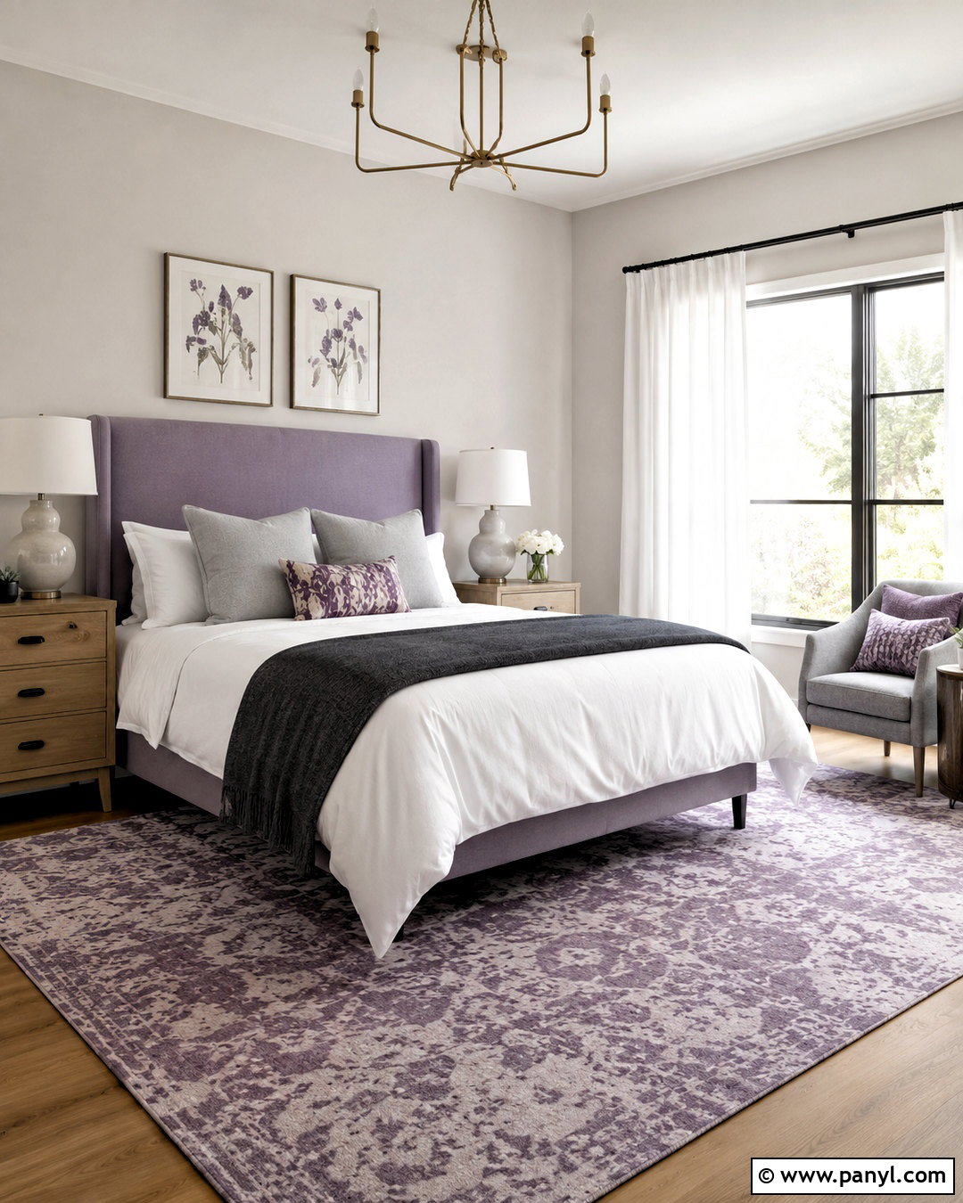 Grey And Lavender Guest Room - 20 colors that go with grey ideas