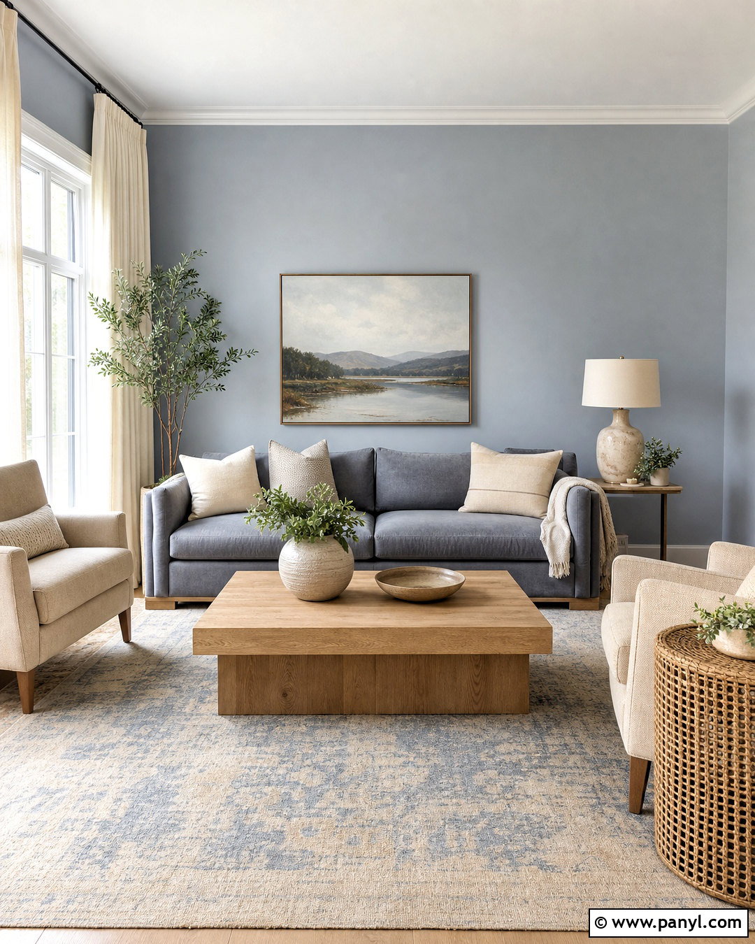 Grey And Light Blue Living Room With Beige Accents - 20 grey and light blue living room ideas