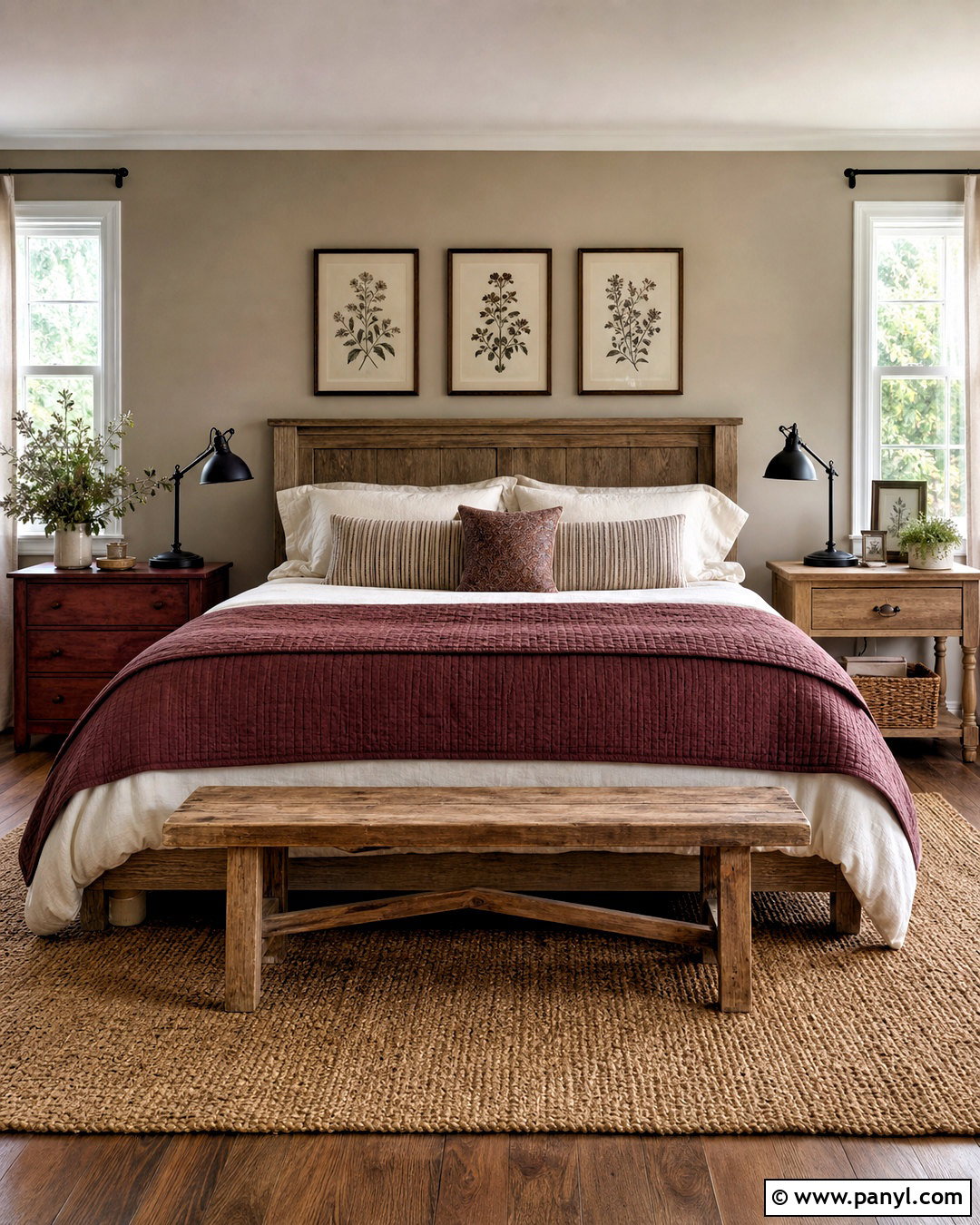 Grey And Maroon Farmhouse Bedroom - 20 grey and maroon bedroom ideas