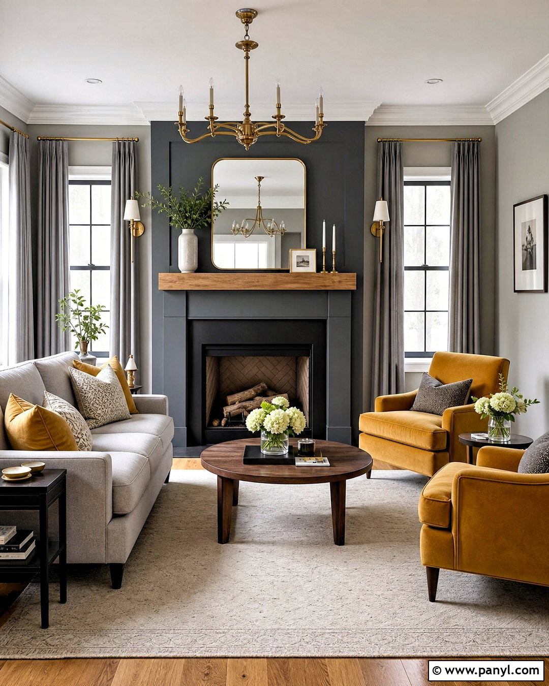 Grey And Mustard Fireplace Living Room - 20 grey and mustard living room ideas
