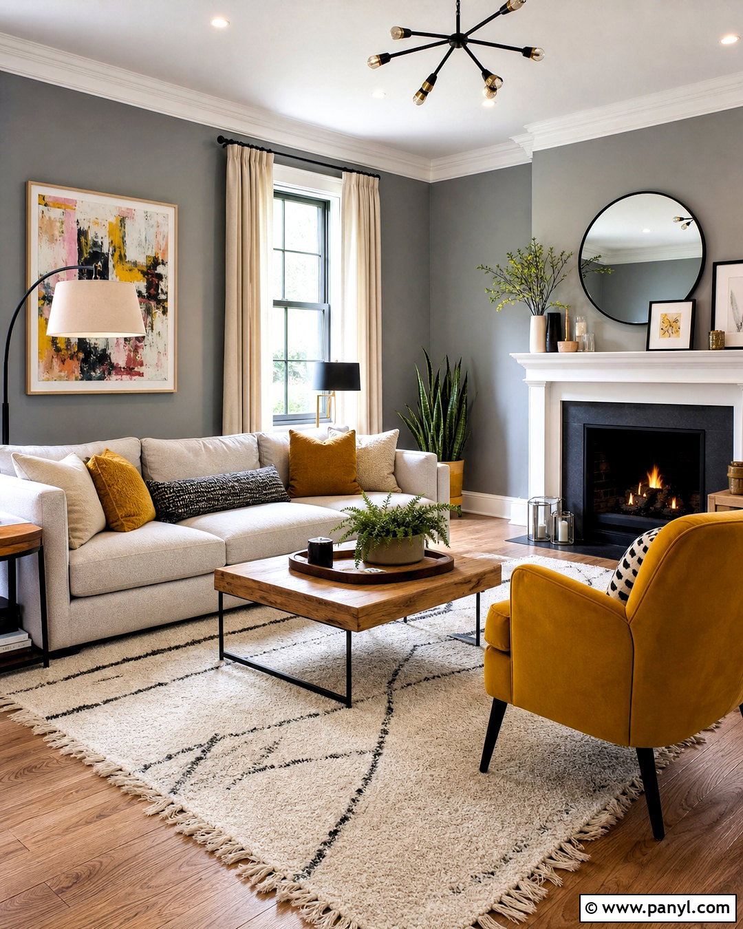 Grey And Mustard Living Room - 20 grey paint living room ideas