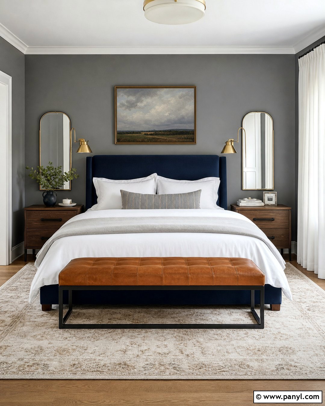 Grey And Navy Bedroom Accent Wall - 35 grey accent wall ideas