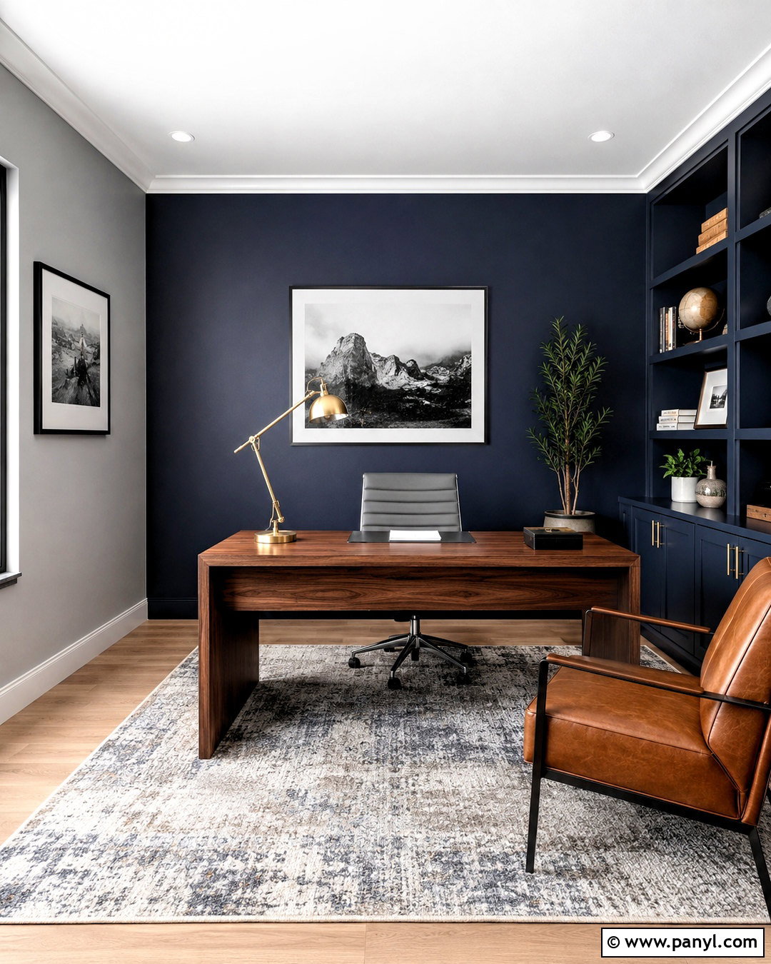 Grey And Navy Home Office - 20 colors that go with grey ideas