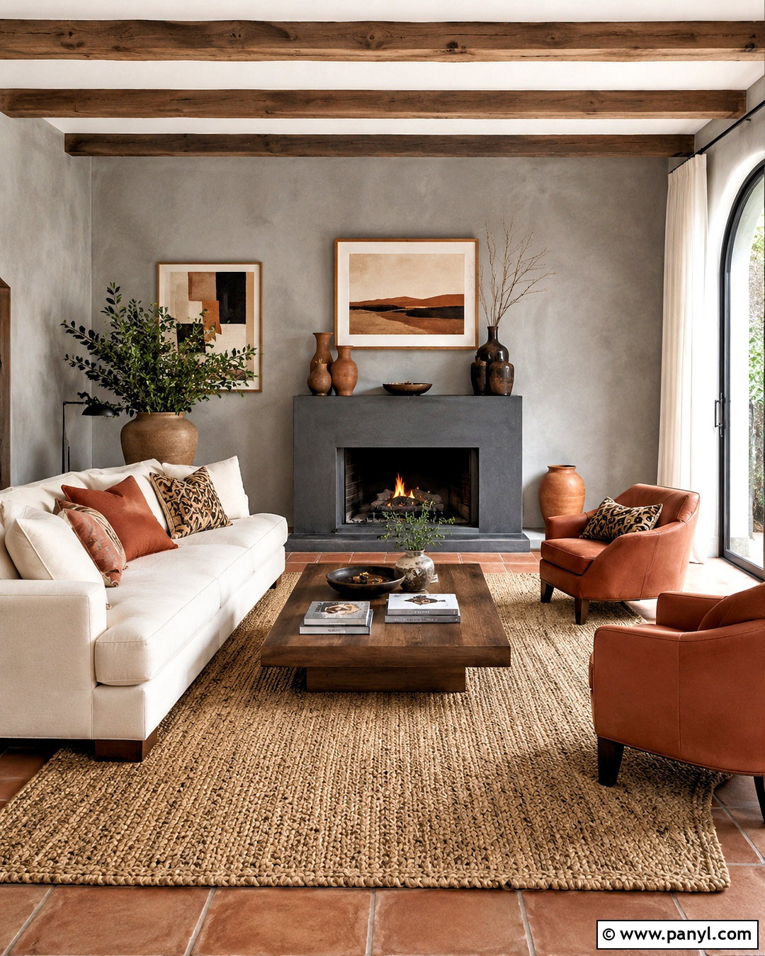 Grey And Terracotta Living Room - 20 colors that go with grey ideas