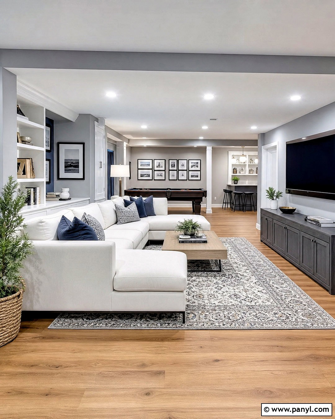 Grey And White Basement - 20 grey basement ideas