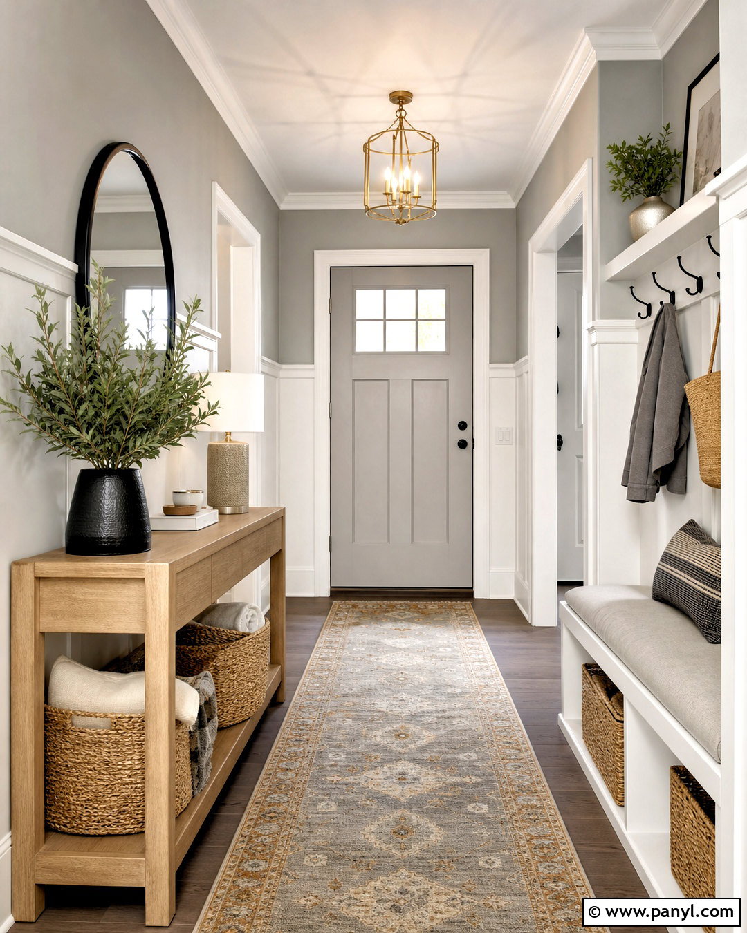 Grey And White Entryway - 20 grey interior paint ideas