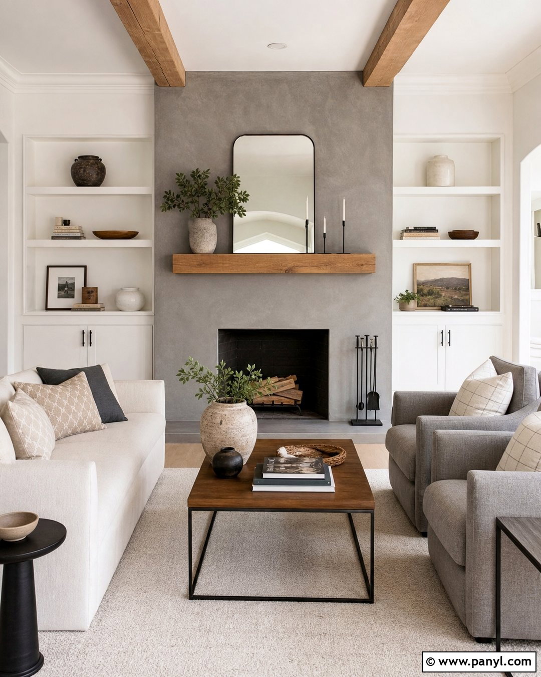 Grey And White Fireplace Wall - 30 Grey And White Walls