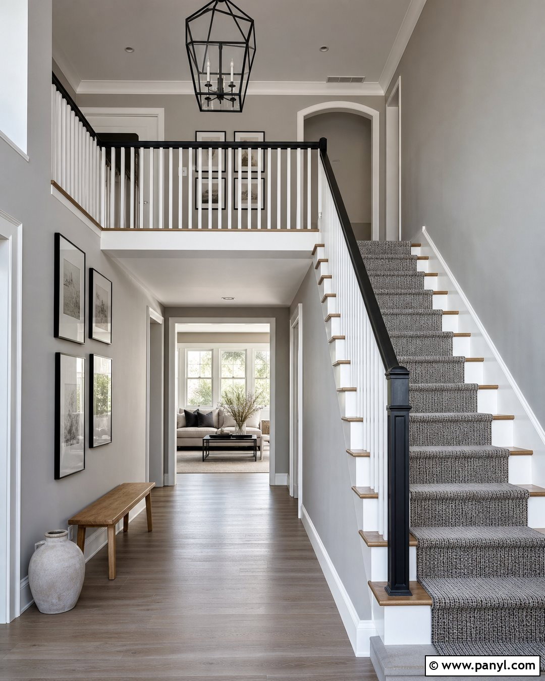 Grey And White Staircase Walls - 30 Grey And White Walls