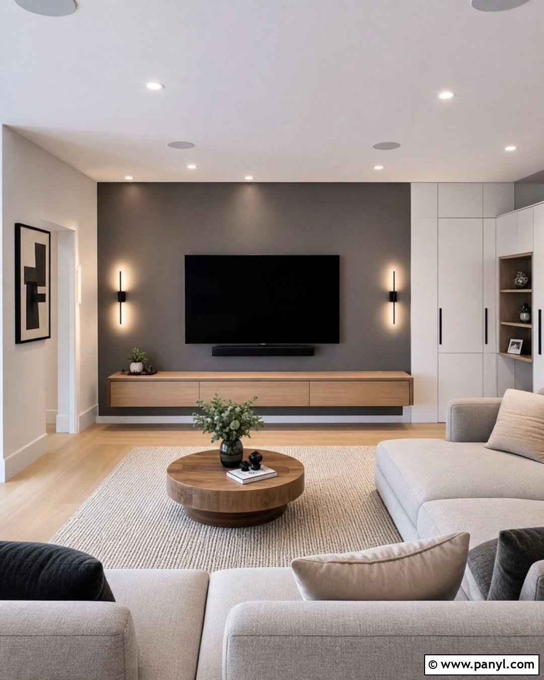 Grey And White TV Wall - 30 Grey And White Walls