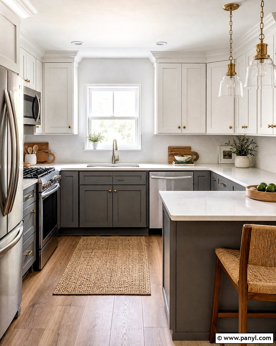 Grey And White Two Tone Kitchen - 20 small grey kitchen ideas