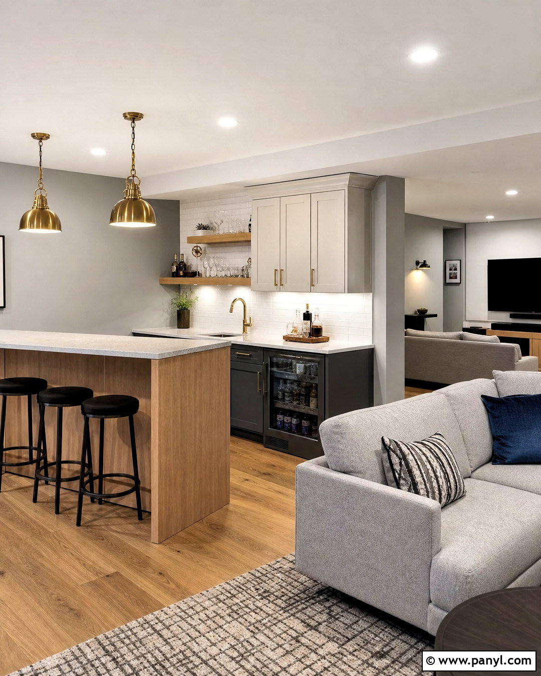 Grey Basement Bar - 20 grey basement ideas