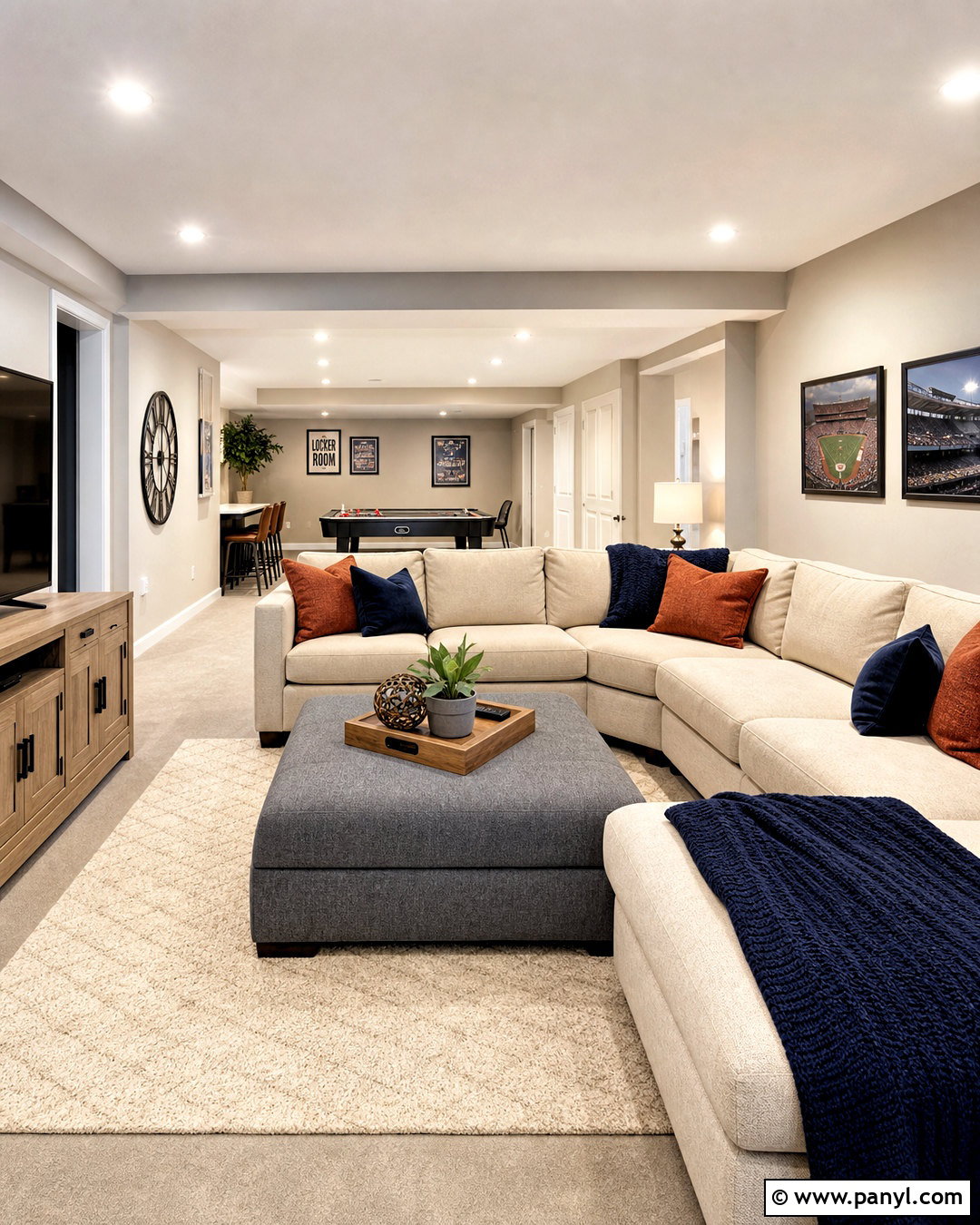 Grey Basement Family Room - 20 grey interior design ideas