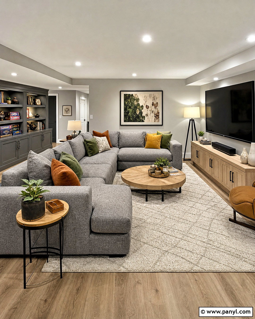 Grey Basement Family Room - 20 grey color room ideas