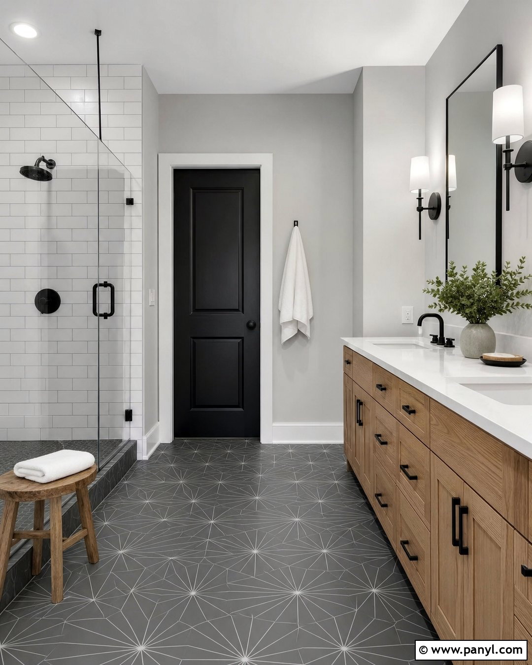 Grey Bathroom Walls With Black Doors - 25 Grey Walls With Black Doors