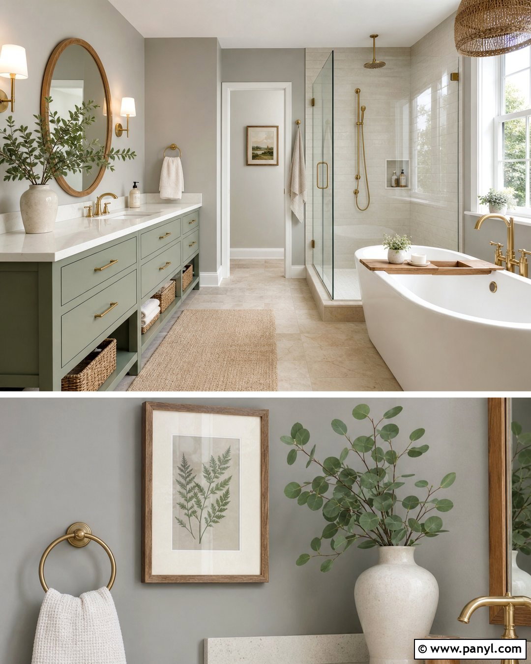 Grey Bathroom Walls With Sage Vanity - 20 Grey For Bathroom Walls