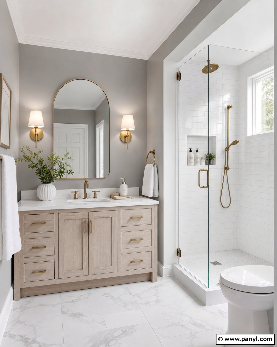 Grey Bathroom Walls With White Tile - 30 Grey Wall Paint Ideas