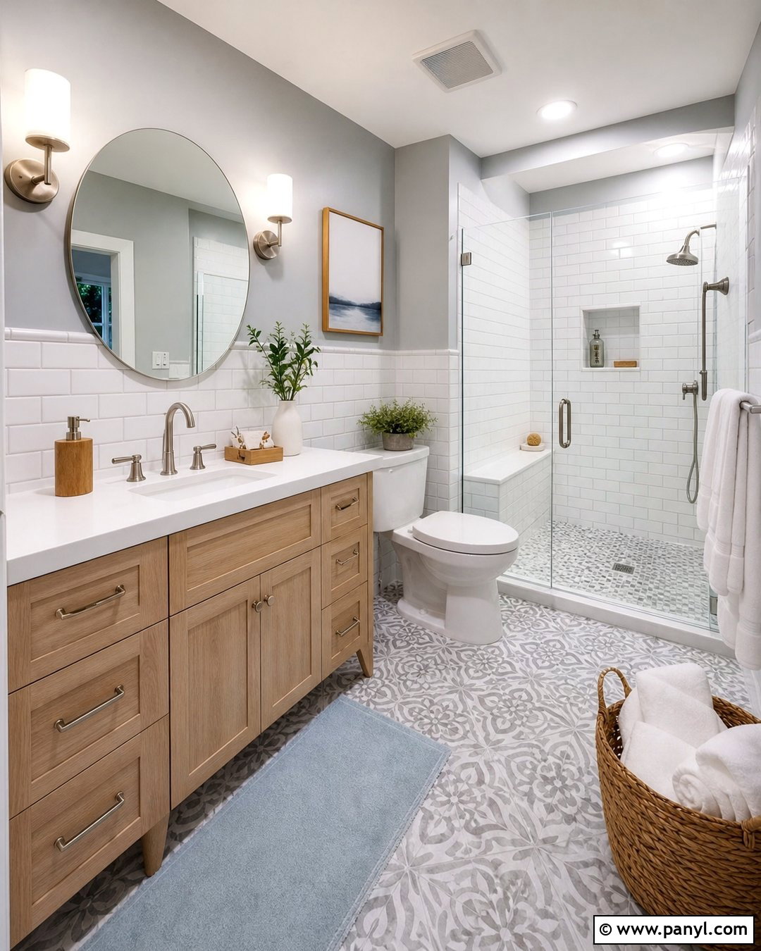 Grey Bathroom Walls With White Tile - 25 White Grey Walls