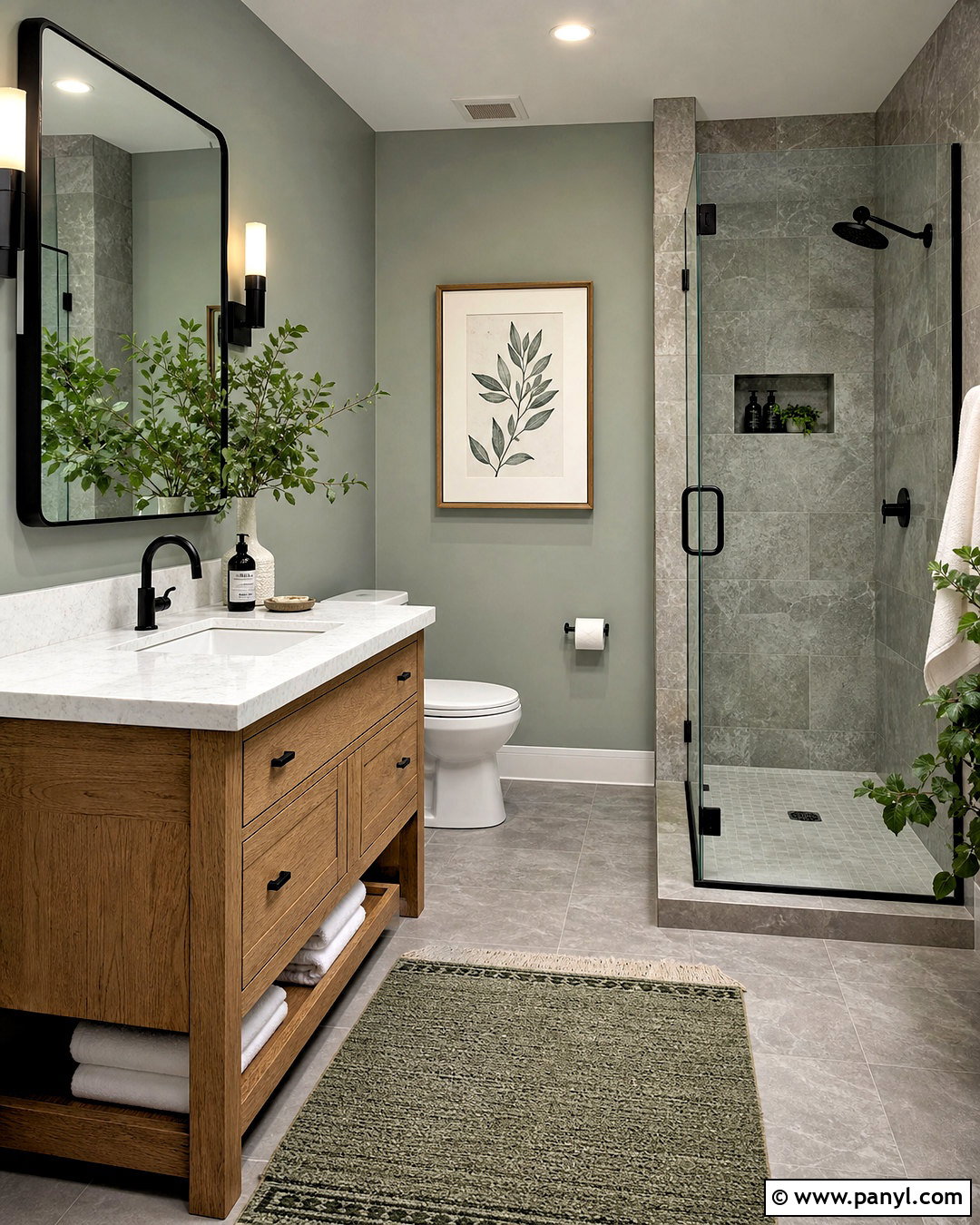 Grey Bathroom With Sage Green Accents - 20 grey bathroom ideas modern ideas
