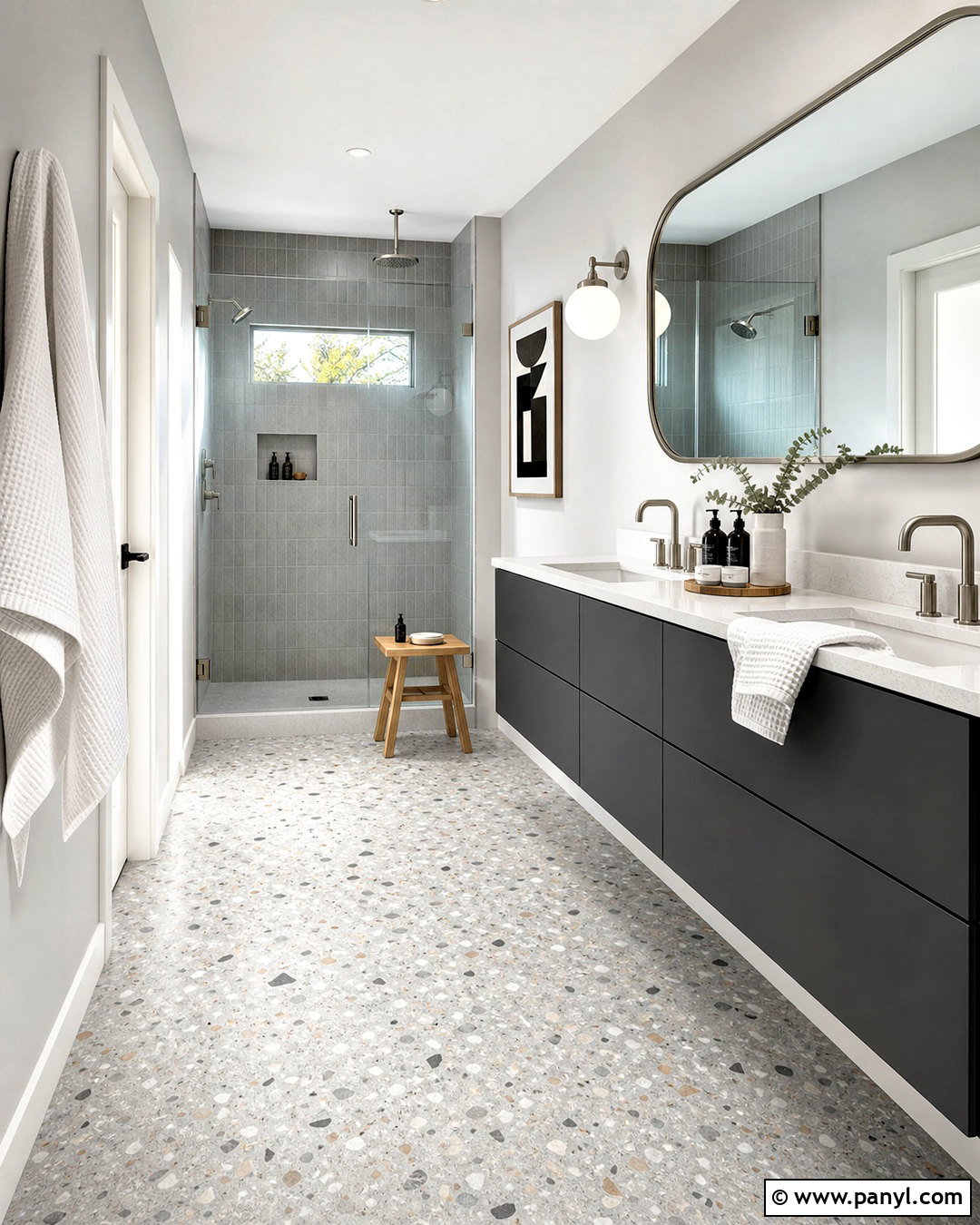 Grey Bathroom With Terrazzo Floor - 20 grey bathroom ideas modern ideas