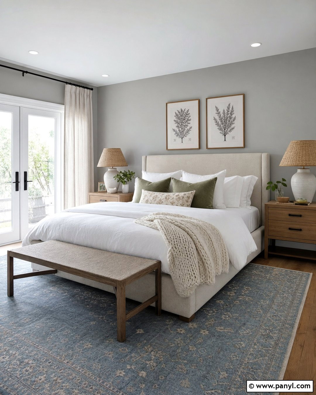 Grey Bedroom Walls With White Bedding - 30 Grey Wall Paint Ideas