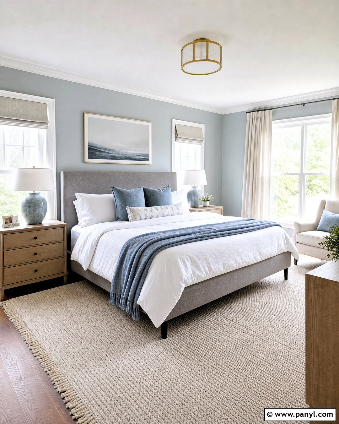 Grey Bedroom With Soft Blue - 20 grey interior design ideas