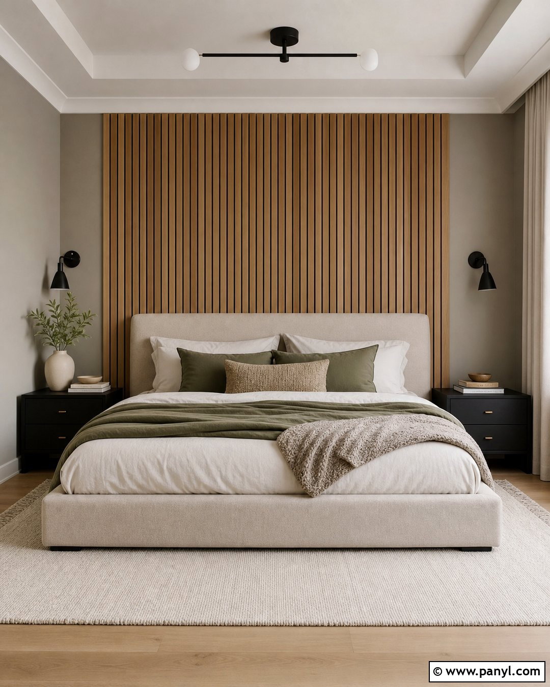 Grey Bedroom With Wood Paneling - 50 grey wall ideas