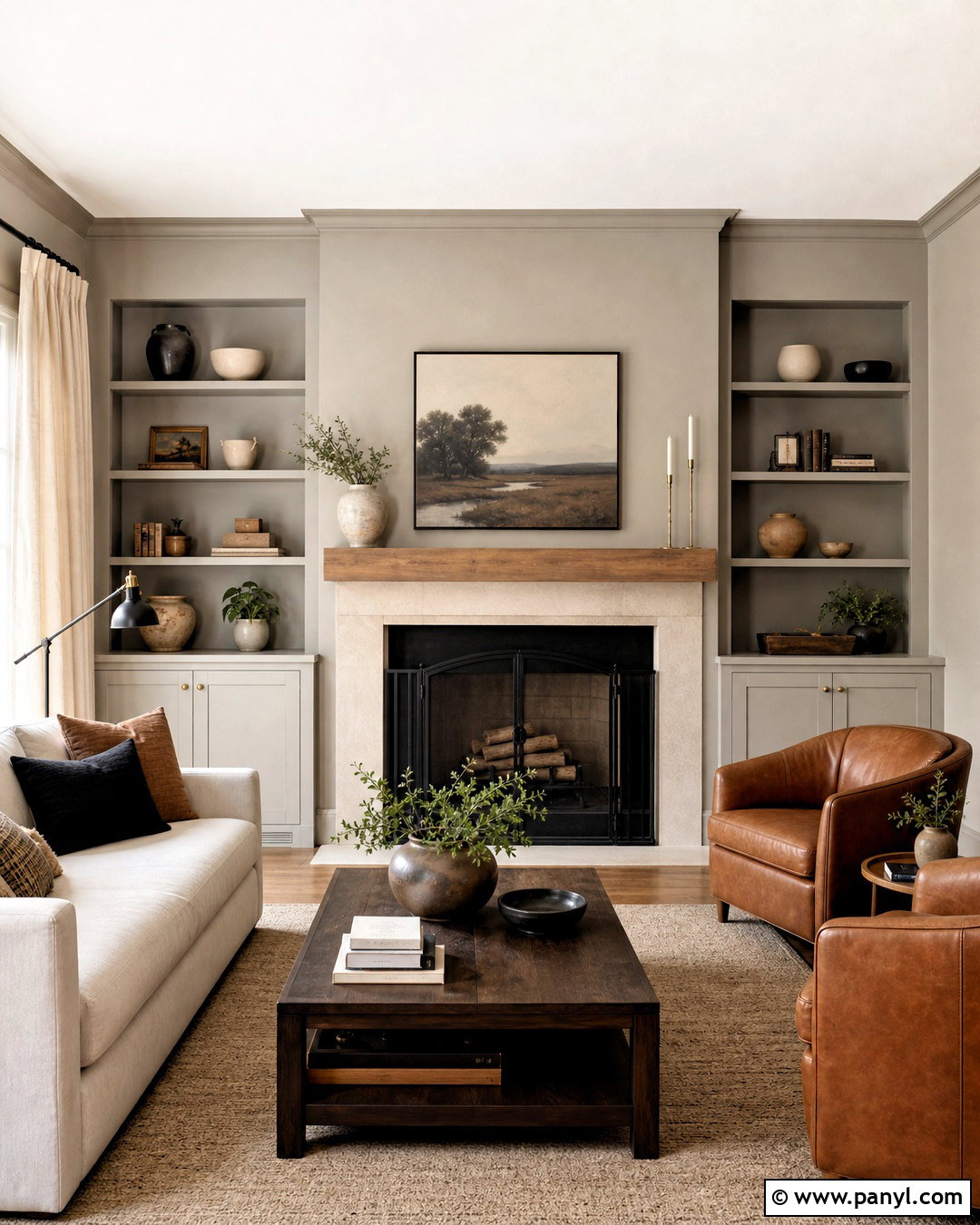 Grey Beige Fireplace Wall - 20 grey beige paint ideas