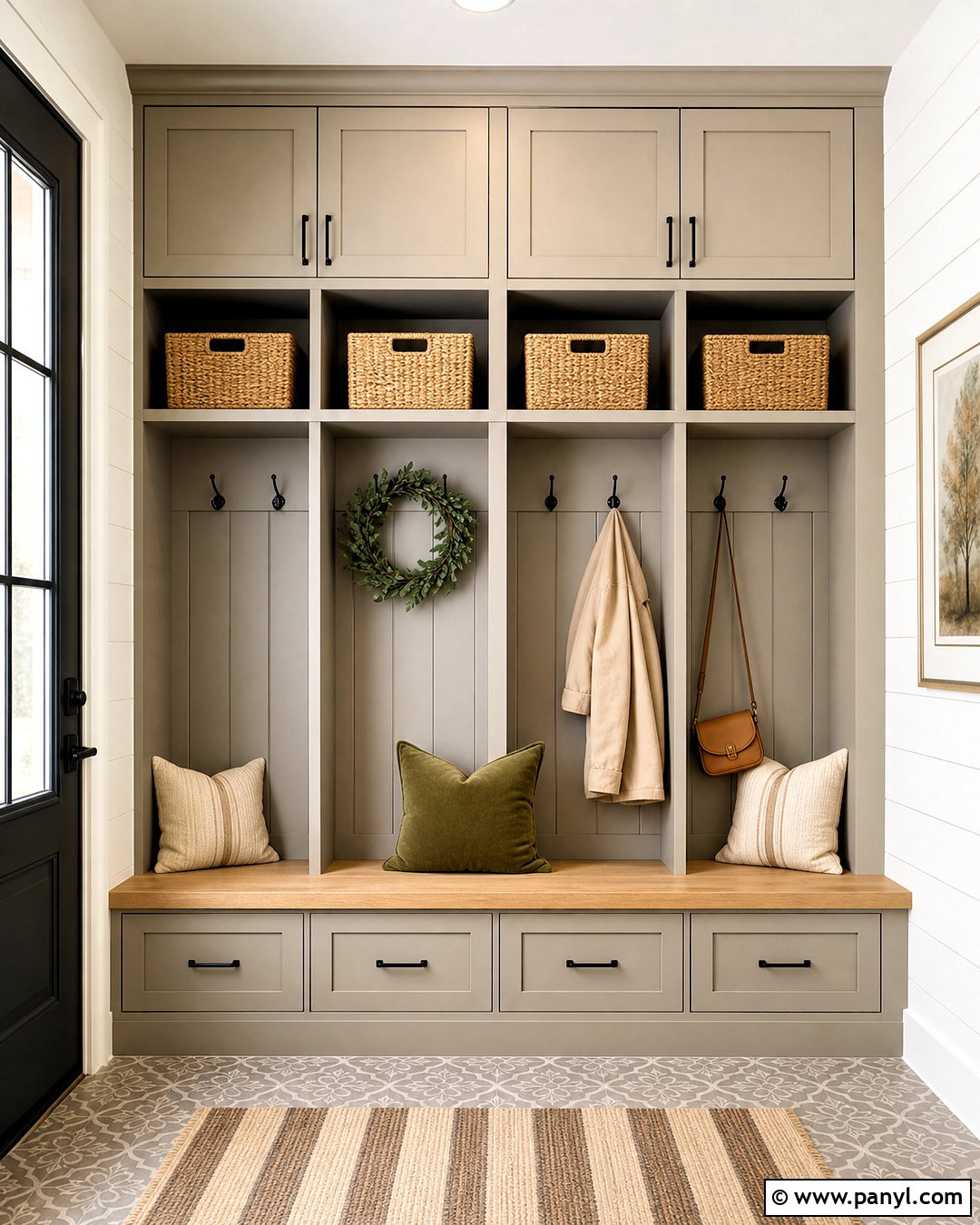 Grey Beige Mudroom Cabinets - 20 grey beige paint ideas