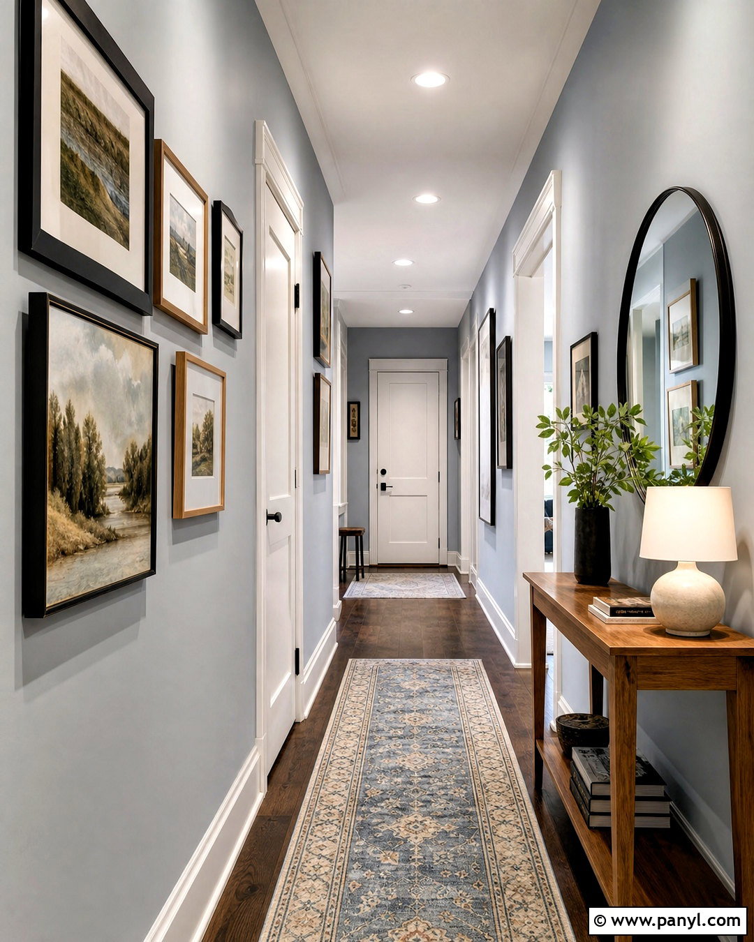Grey Blue Walls In A Gallery Hallway - 20 grey blue walls