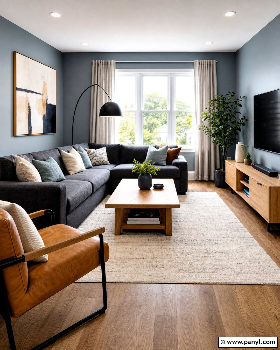 Grey Blue Walls With Charcoal Furniture - 20 grey blue walls