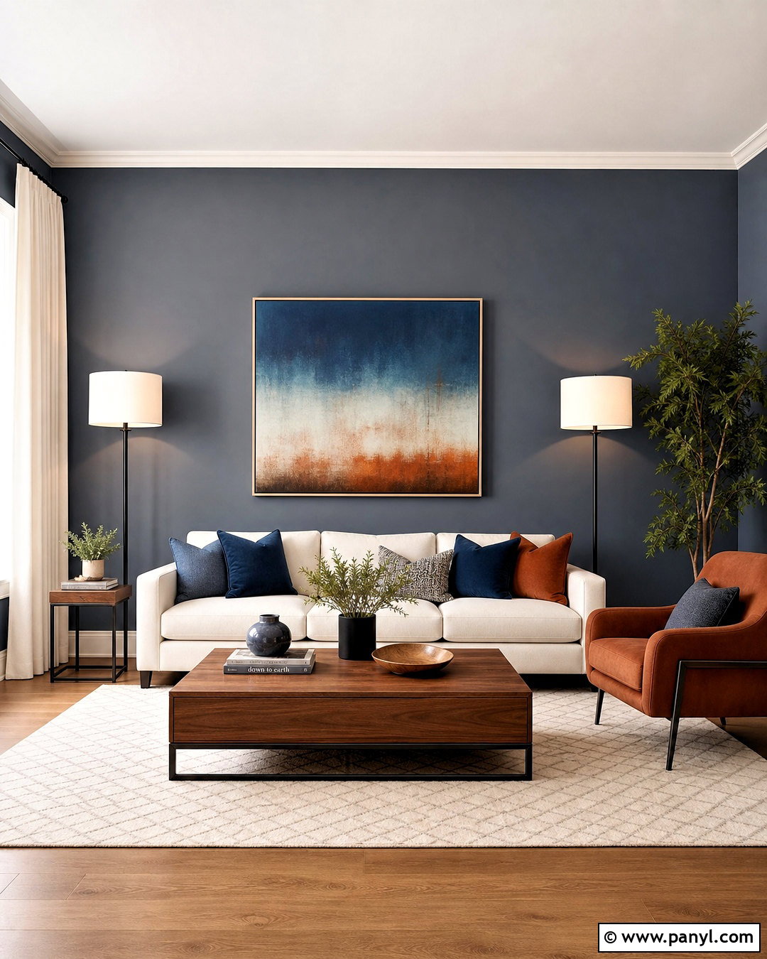 Grey Blue Walls With Rust Accents - 20 grey blue walls