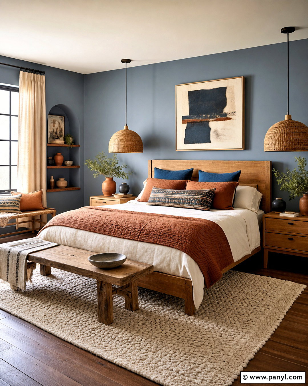 Grey Blue Walls With Terracotta Decor - 20 grey blue walls