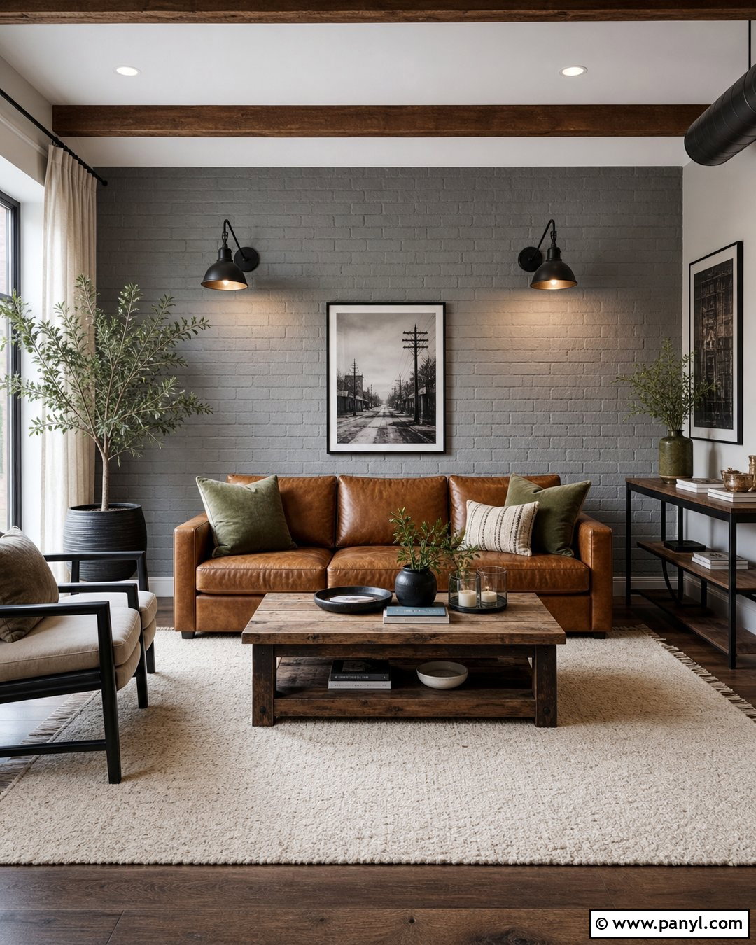Grey Brick Accent Wall - 35 grey accent wall ideas
