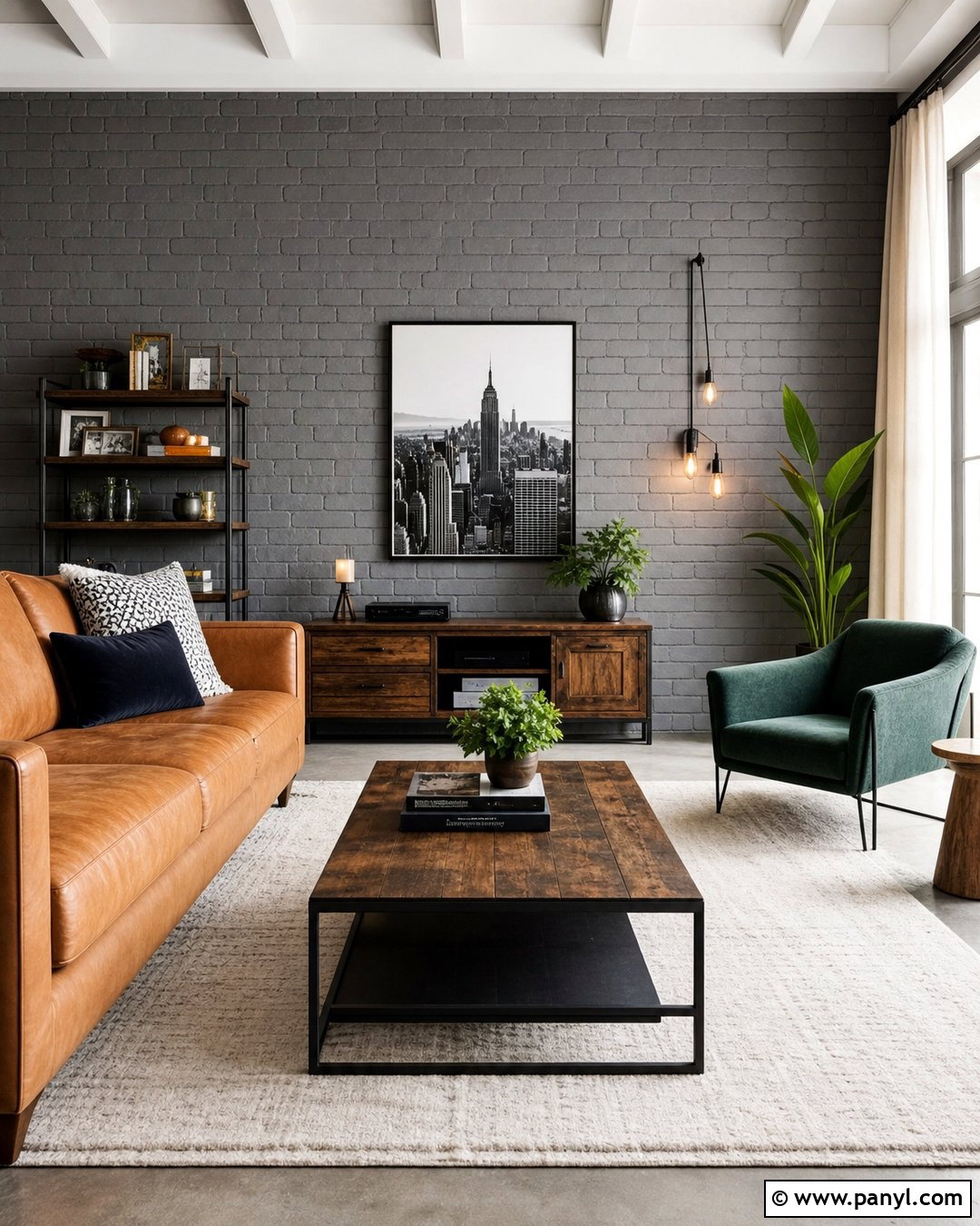 Grey Brick Feature Wall - 30 Grey Feature Wall Ideas