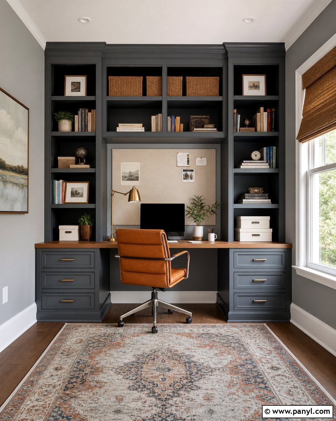 Grey Built In Office Wall - 25 Grey Room Wall Ideas