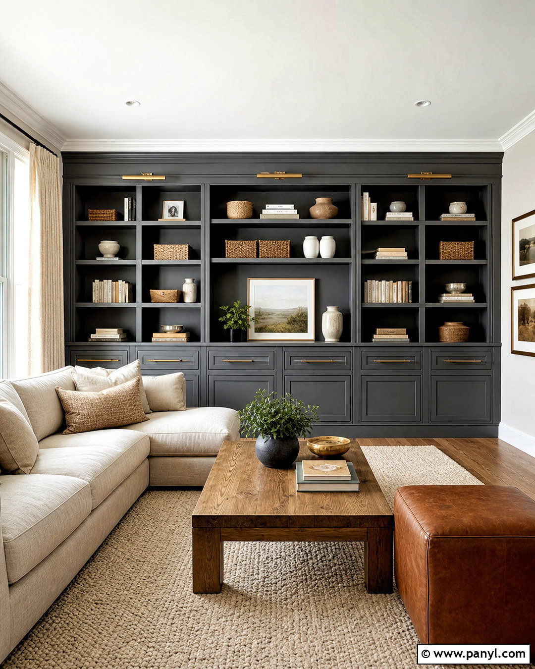 Grey Built In Shelves Living Room - 20 grey paint living room ideas