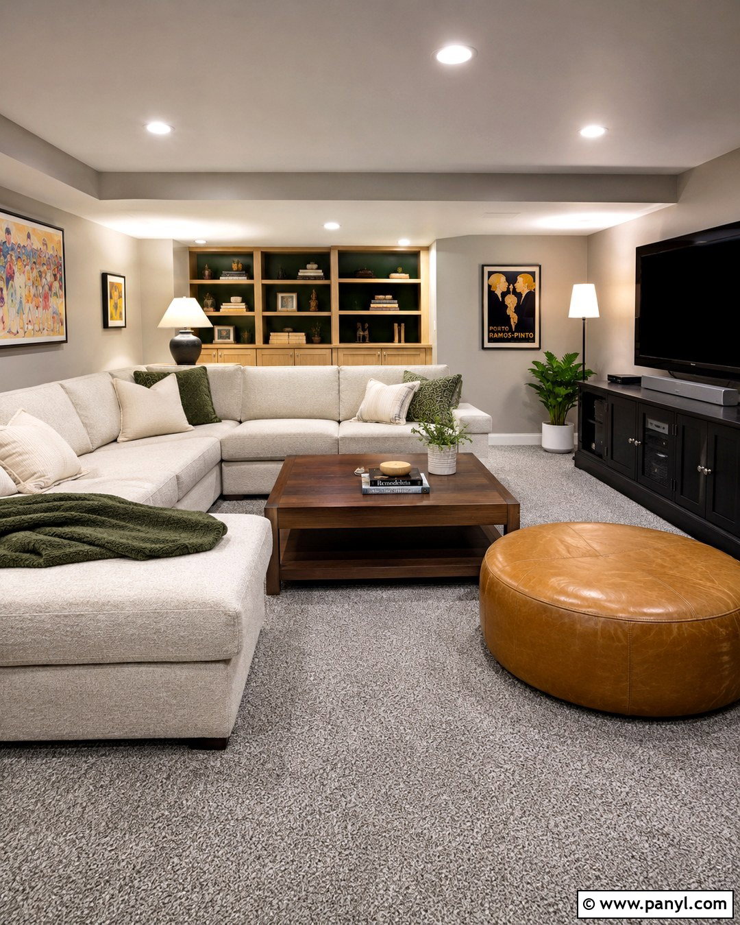 Grey Carpet And Grey Walls Basement Family Room - 20 Grey Carpet Grey Walls