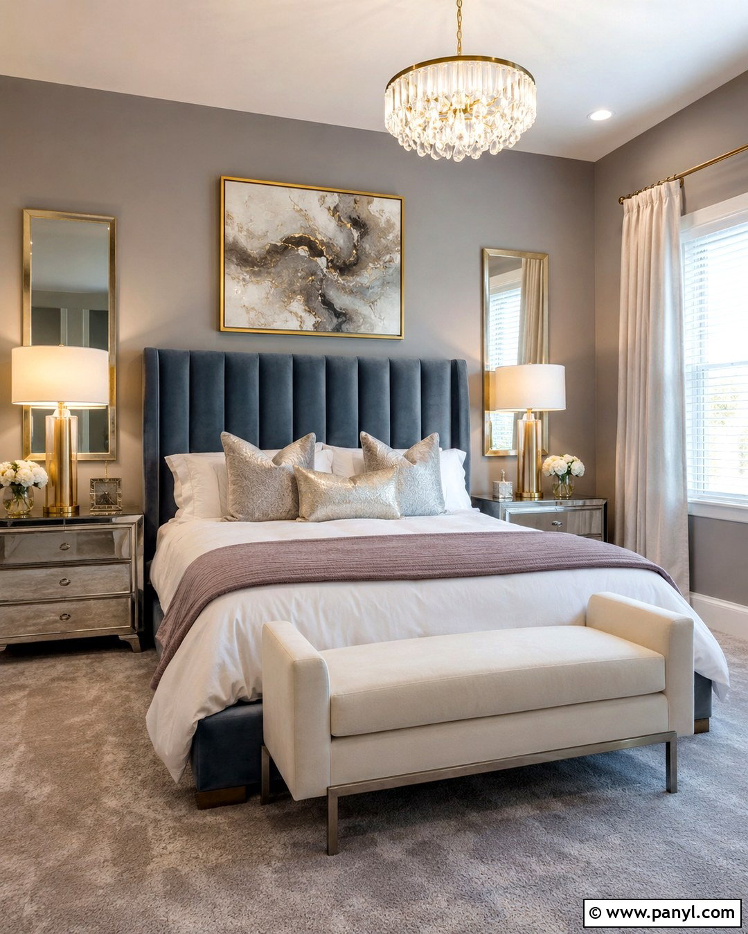 Grey Carpet And Grey Walls Glam Bedroom - 20 Grey Carpet Grey Walls