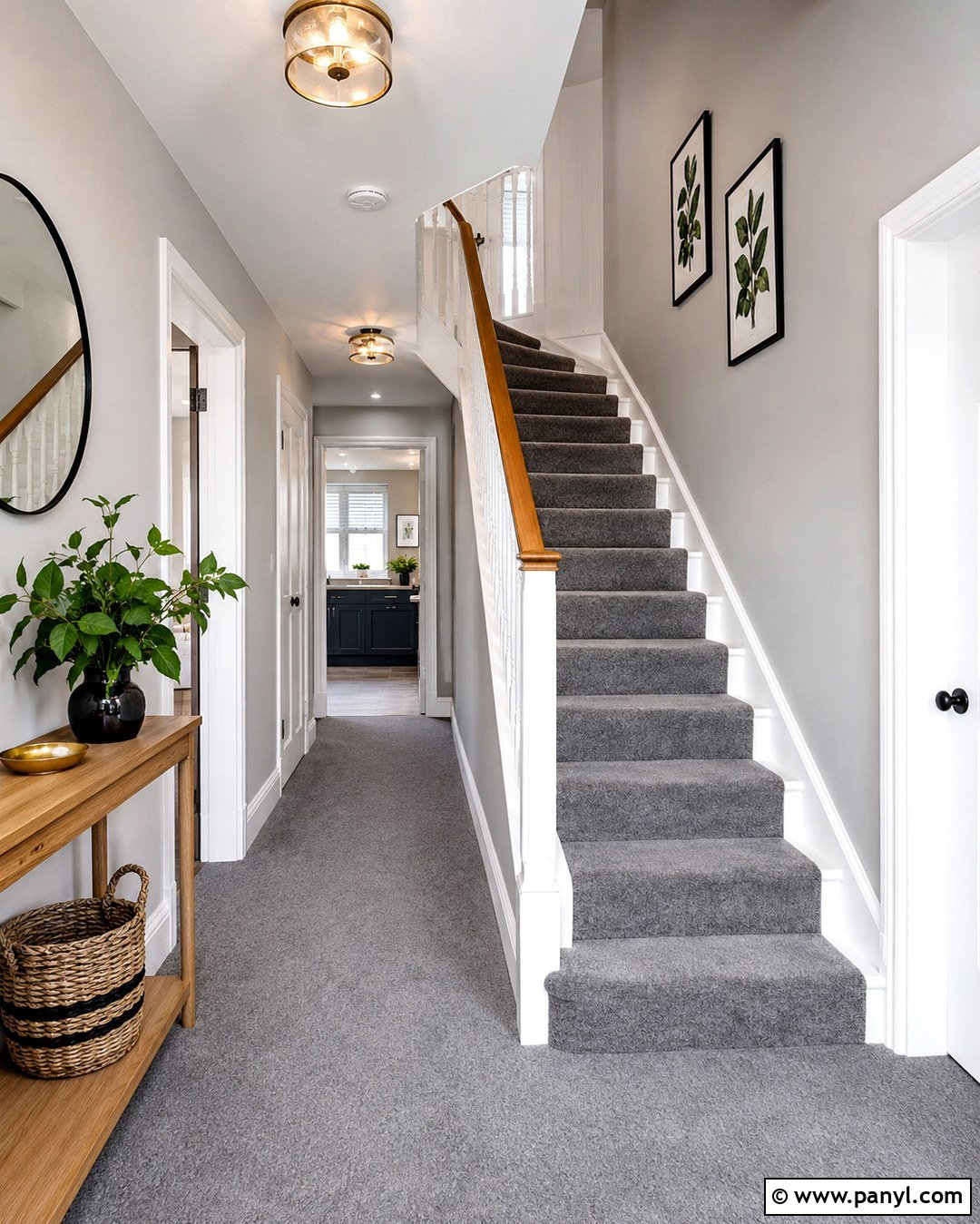 Grey Carpet And Grey Walls Hallway And Stairs - 20 Grey Carpet Grey Walls
