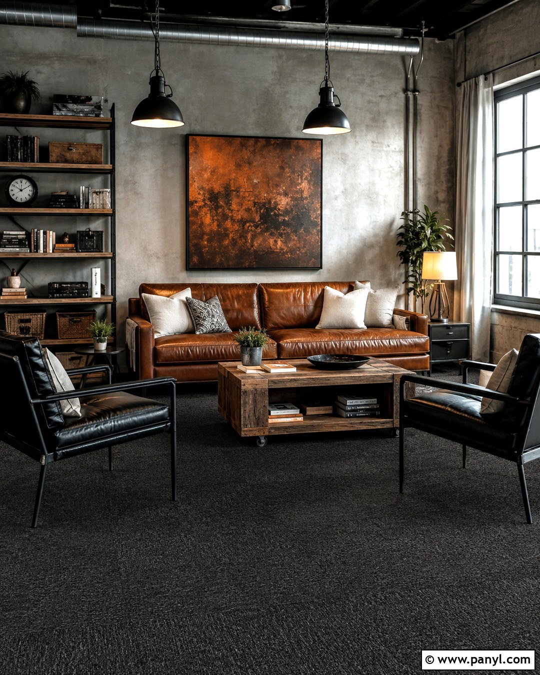 Grey Carpet And Grey Walls Industrial Room - 20 Grey Carpet Grey Walls