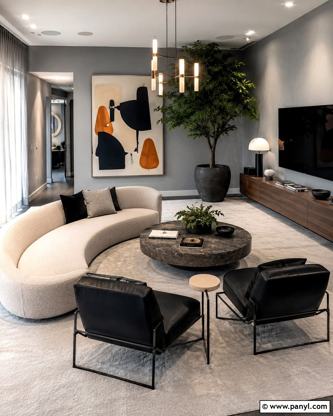 Grey Carpet And Grey Walls Modern Living Room - 20 Grey Carpet Grey Walls